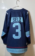 Load image into Gallery viewer, Troy Mens Blue Long Sleeve Florida Alliance Selz #3 Hockey Jersey Size Small