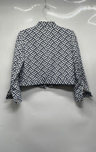 Load image into Gallery viewer, Ann Taylor Womens White Blue Printed Long Sleeve Button Front Jacket Size 4P