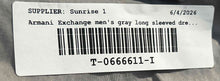 Load image into Gallery viewer, Armani Exchange Mens Gray Cotton Long Sleeve Collared Button-Up Shirt Size M