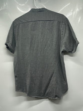 Load image into Gallery viewer, Zara Mens Gray Short Sleeve Slim Fit Collared Button-Up Shirt Size XL