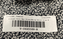 Load image into Gallery viewer, Michael Kors Mens Black White Leaf Print Slim Fit Button-Up Shirt Size M