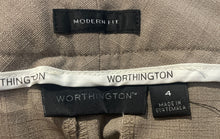 Load image into Gallery viewer, Worthington Womens Light Brown Flat Front Modern Fit Trouser Pants Size 4