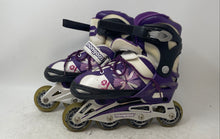 Load image into Gallery viewer, Mongoose Kids White Purple Adjustable Inline Skates Size 1-4