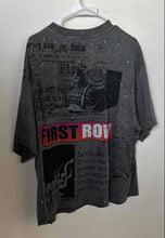 Load image into Gallery viewer, First Row Mens Gray Graphic Print Burning Endures Pullover T-Shirt Size XL