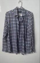 Load image into Gallery viewer, Boss Hugo Boss Mens Blue Plaid Long Sleeve Regular Fit Button-Up Shirt Size M