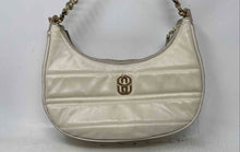 Load image into Gallery viewer, Schutz Womens Beige Gold Quilted Leather Chain Strap Zip Top Shoulder Handbag