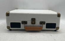 Load image into Gallery viewer, Feir White Portable Suitcase Style 3 Speed Turntable Vinyl Record Player
