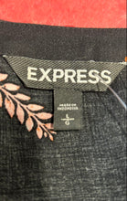 Load image into Gallery viewer, Express Womens Black Floral V-Neck Long Sleeve Button Blouse Top Size Large