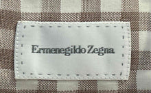 Load image into Gallery viewer, Ermenegildo Zegna Mens Beige Gingham Long Sleeve Dress Shirt Size 42