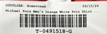 Load image into Gallery viewer, Michael Kors Mens Orange White Short Sleeve Collared Golf Polo Shirt Size XL