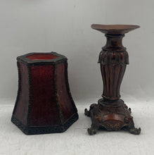 Load image into Gallery viewer, Antique Giftcraft Wood Decorative Pillar Candlestick Holder With Candle Included