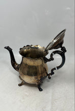 Load image into Gallery viewer, Silver-Tone Engraved Chippendale Scroll Handle Serving Coffee & Tea Pot With Lid