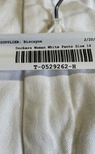 Load image into Gallery viewer, Dockers Womens White Flat Front Straight Leg Pockets Casual Chino Pants Size 16