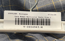 Load image into Gallery viewer, Zara Womens Multicolor Plaid Slash Pockets Straight Leg Ankle Pants Size Large