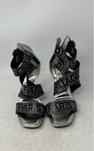 Load image into Gallery viewer, Karl Lagerfeld Paris Womens Careliz Silver Black Open Toe Strappy Sandals Sz 9M