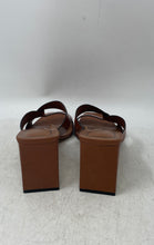 Load image into Gallery viewer, Zara Womens Dark Brown Leather Open Toe Chunky Heel Slide Sandals Size EUR 39