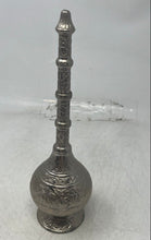 Load image into Gallery viewer, Soysal Silver-Tone Arabian Islamic Old Brass Sprinkler Rose Water Bottle