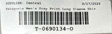 Load image into Gallery viewer, Patagonia Mens Gray Printed Long Sleeve Collared Button-Up Shirt Size L