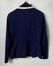 Load image into Gallery viewer, Anne Klein Womens Blue White Long Sleeve Single-Breasted One Button Blazer Sz S