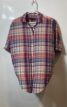 Load image into Gallery viewer, Tommy Hilfiger Womens Red Blue White Plaid Short Sleeve Button-Up Shirt Size XS