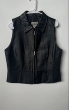 Load image into Gallery viewer, Laura Leigh Womens Black Sleeveless Collared Full-Zip Vest Size Large