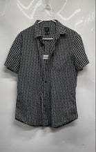 Load image into Gallery viewer, Armani Exchange Mens Black White Printed Cotton Regular Fit Button-Up Shirt Sz M
