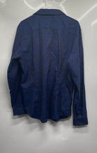 Load image into Gallery viewer, Calvin Klein Mens Blue Printed Cotton Long Sleeve Slim Fit Button-Up Shirt Sz L