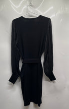 Load image into Gallery viewer, Calvin Klein Womens Black Knit Balloon Sleeve Tie Waist Sweater Dress Size M