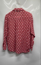 Load image into Gallery viewer, Zara Womens Dark Rose Pink White Polka Dot Long Sleeve Button-Up Shirt Size S