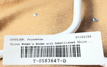 Load image into Gallery viewer, Chico's Womens Brown Studded Short Sleeve Crew Neck Pullover Sweater Size 1