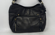Load image into Gallery viewer, East 5th Womens Black Outer Pockets Adjustable Strap Zipper Shoulder Bag