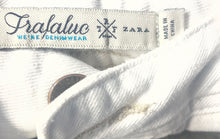 Load image into Gallery viewer, Zara Trafaluc Womens White Button Front Distressed Skinny Jeans Size 2