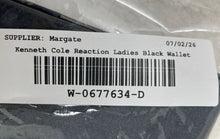 Load image into Gallery viewer, Kenneth Cole Reaction Womens Black Pebbled Leather Zip Top Coin Wallet With Box