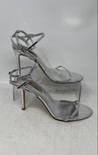Load image into Gallery viewer, Steve Madden Womens Theresa Silver Open Toe Buckle Strappy Heels Size 8 M