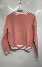 Load image into Gallery viewer, Bebe Womens Pink Long Sleeve Crew Neck Logo Pullover Sweater Size Small