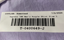 Load image into Gallery viewer, Express 1MX Mens Purple Fitted Long Sleeve Collared Dress Shirt Size Large