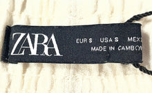 Load image into Gallery viewer, Zara Womens Light Beige Rustic Drawstring Waist Straight Leg Ankle Pants Size S
