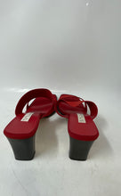 Load image into Gallery viewer, Nina Womens Red Leather Open Toe Slip-On Block Heels Slide Sandals Size 9M