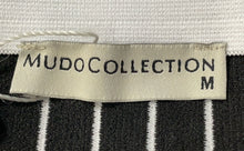 Load image into Gallery viewer, Mudo Collection Womens Black White Striped Pull On A-Line Skirt Size M With Tag
