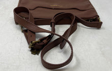 Load image into Gallery viewer, Lucky Brand Womens Brown Pebbled Leather Adjustable Strap Zip Top Crossbody Bag