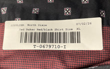 Load image into Gallery viewer, Ted Baker Mens Red Black Cotton Long Sleeve Collared Button-Up Shirt Size XL