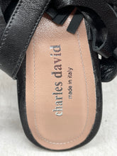 Load image into Gallery viewer, Charles David Womens Black Leather Peep Toe Stiletto Strappy Sandals Size 38.5 B
