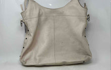 Load image into Gallery viewer, Puntotres Womens Ivory Leather Studded Double Handle Shoulder Handbag No Strap