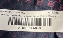 Load image into Gallery viewer, Michael Kors Mens Purple Logo Printed Long Sleeve Button-Up Shirt Size XXL