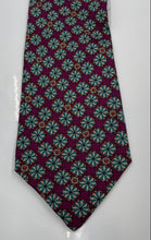 Load image into Gallery viewer, Valentino Mens Purple Geometric Floral Print Silk Keeper Loop Pointed Tie