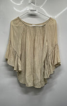 Load image into Gallery viewer, Chico's Womens Beige Bell Sleeve Smocked Off-The-Shoulder Blouse Top Size 0