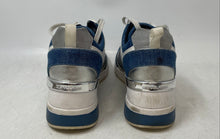 Load image into Gallery viewer, Michael Kors Womens Georgie Silver Blue Denim Leather Sneakers Shoes Size 7M