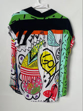 Load image into Gallery viewer, Desigual Womens Multicolor Short Sleeve Collared Button-Up Shirt Size Small