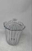 Load image into Gallery viewer, Studio Nova Clear Crystal Glass Ribbed Kitchenware Storage Lidded Cookie Jar
