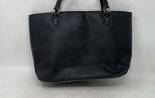 Load image into Gallery viewer, Liz Claiborne Womens Black Leather Inner Pocket Double Handle Tote Bag